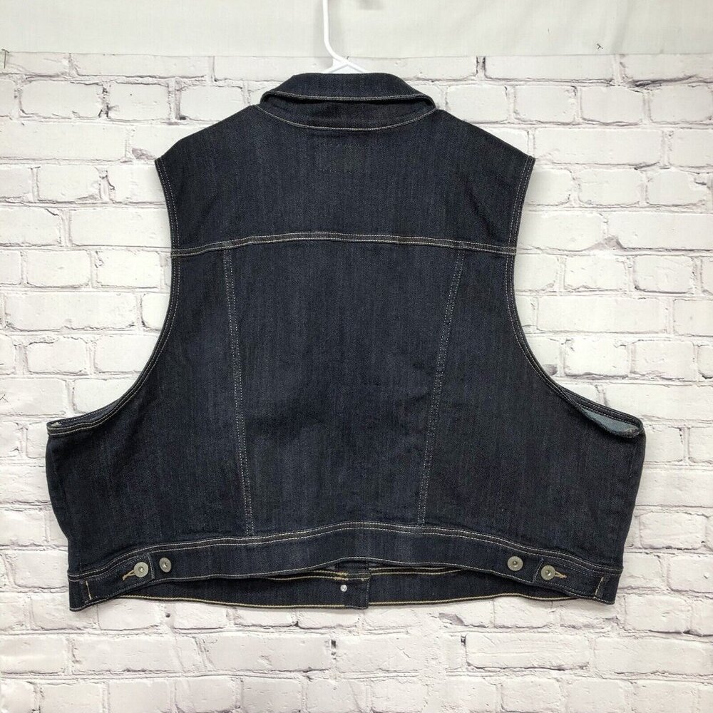 Womens Torrid Dark Wash Sleeveless Stretch Denim Crop Vest Size 6X - Picture 2 of 7